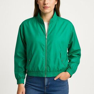 Vintage 80s Lavon 100% Silk Bomber Jacket